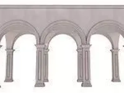 Arched Vaulted Gallery 3D model