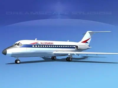 Douglas DC-9-20 Allegheny Airlines  3D model