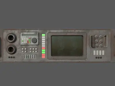 Server Rack - Cartridge Console Var 2 for sci-fi indoor scene Low-poly 3D model