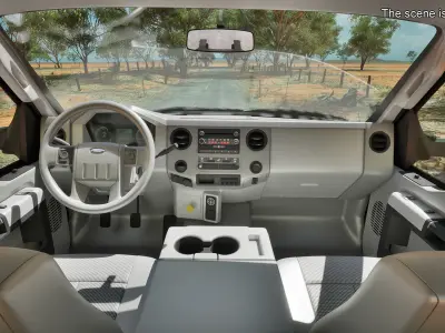 Ford F-650 Crew Cab Chassis Rigged for Cinema 4D 3D model