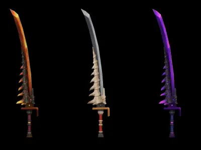 Volcano King Long Sword Low-poly 3D model