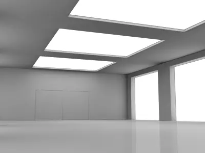 Empty Modern Warehouse 3D model