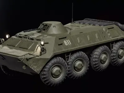 BTR-70 Russian APC Low-poly 3D model