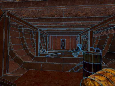 Old Abandoned Rusted Ship with Interior Low-poly 3D model