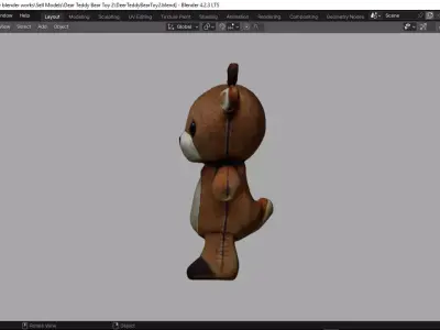 Deer Tedy Bear Toy 2 Low-poly 3D model purchase