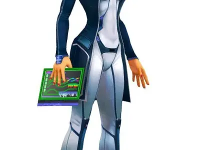 Woman Scientist Low-poly 3D model