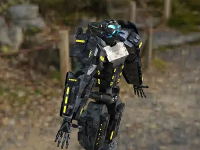 cyberpunk robot 3D model buy