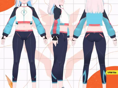 VRM RUNNING SPORTWEAR SCIFI OUTFIT COSTUME BODYSUIT 3D model