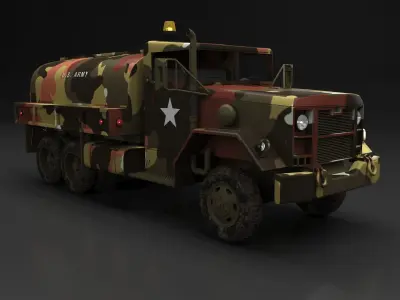 M49 Fuel Servicing Truck - M49 Fuel Truck with soldier map  3D model