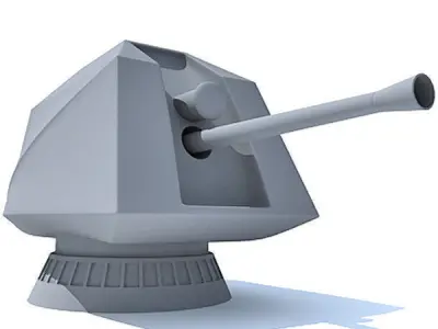 Set of 2 Deck Guns 3D model