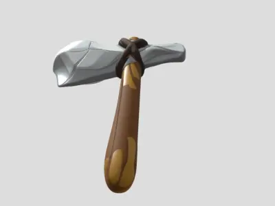 Cartoon Stone Axe 3D Model PBR Textured Stylized Prop Low-poly 3D model