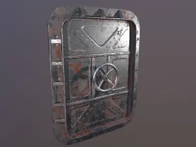 Submarine door Game Ready Low-poly 3D model