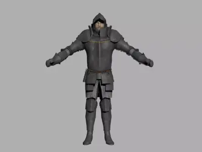 knight in armor Low-poly 3D model