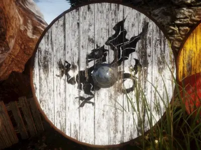 Game Ready Viking Age Round Shield Low-poly 3D model