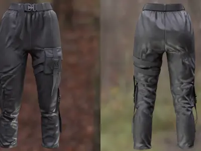 Pants Holster 230 - All MH Bodies - UE5 Skeletons - Rigged Low-poly 3D model