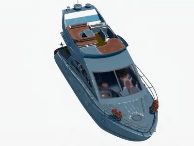 4k Common Sealine Yacht Low-poly 3D model