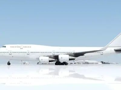 B747-400 static low poly Low-poly 3D model