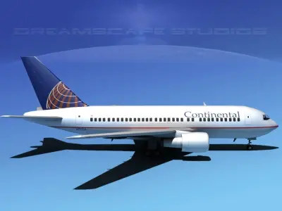 Boeing 767-200ER Continental 3D model