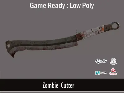 Zombie Cutter Weapon Low-poly 3D model