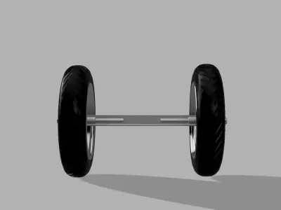 Tyre and axle 3D model