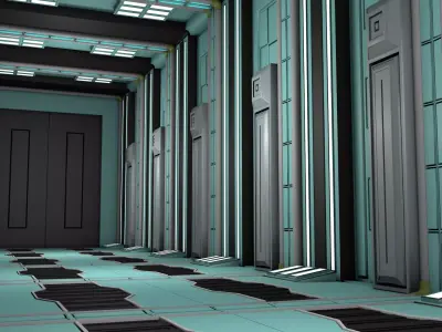Sci Fi Corridor 3D model 182