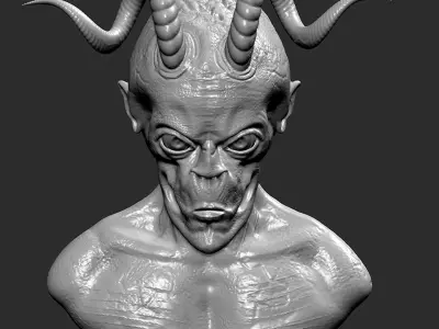 Horned Reptiloid Free 3D Creature Model Free 3D model