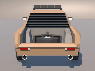 Low Poly Muscle Car Trophy Truck MOBILE READY Low-poly 3D model