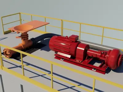 Jet Mud Mixer Low-poly 3D model