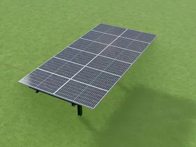 Agricultural photovoltaic 90 degrees 8m Low-poly 3D model