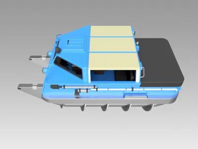 Screw terrain vehicle ZIL-2906 3D model