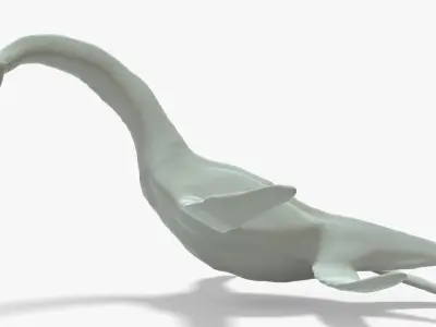 Elasmosaurus Rigged Basemesh Low-poly 3D model