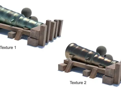 Medieval stone cannon supergun Faule Mette Low-poly 3D model
