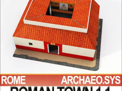 Roman Town House 1 1 Low Poly 3D model