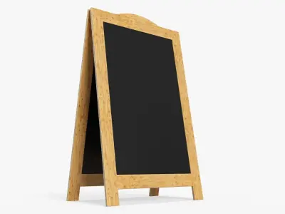 Chalkboard street display mockup 3D model