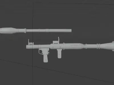 Rocket Propelled Grenade Low Ploy Low-poly 3D model