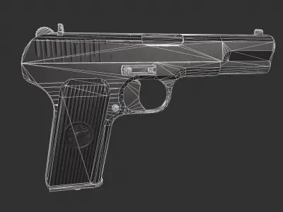 TT-33 Tokarev Pistol Low-poly 3D model