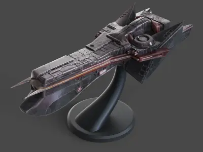 Battle Cruise Spaceship 3D print model