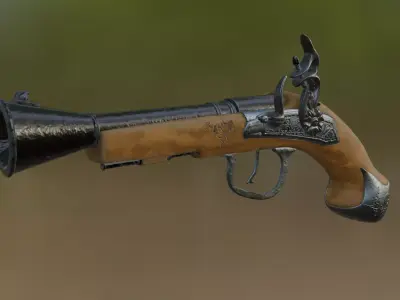 Pirate gun Low-poly 3D model