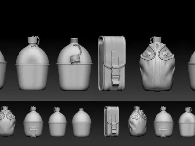  Military Collection IMM Brush included and OBJ- FBX Low-poly 3D model