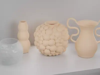 Set of 3D vases for decoration Free 3D model