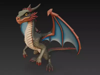Dragon Realistic 3D Model Basic - Low Poly Realistic Low-poly 3D model