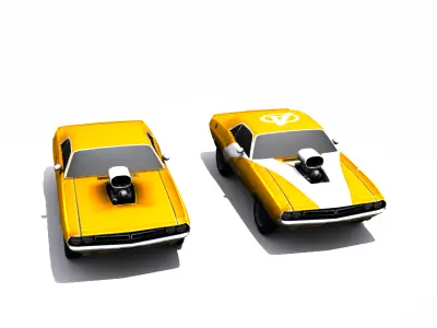 Dodge Challenger 1971 Low-poly 3D model