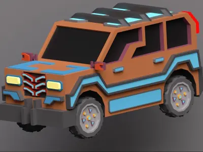 Scifi vehicles pack Low-poly 3D model