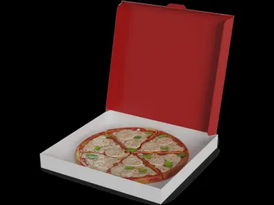 Pasties dumplings and pizzas Margherita Pizza 3D model