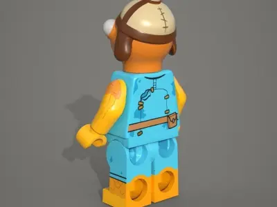 3D Fishstick Lego Character Low-poly 3D model