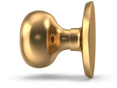 Door Knob Golden With Keyhole V02 3D model