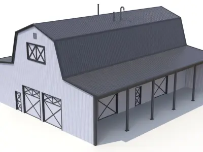 6 PBR Farm Buildings Collection 3D model