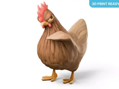 3D Cartoon Chicken Free 3D print model