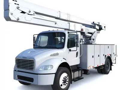 Freightliner M2 106 Bucket Truck - Boom Truck Low-poly 3D model