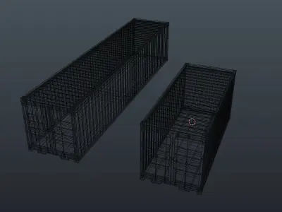 Standard shipping containers 40 feet and 20 feet 3D model